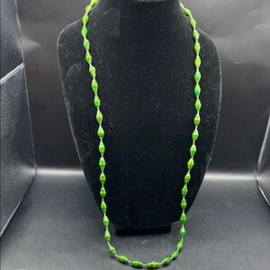 18” African paper beads Elegant Green Necklace